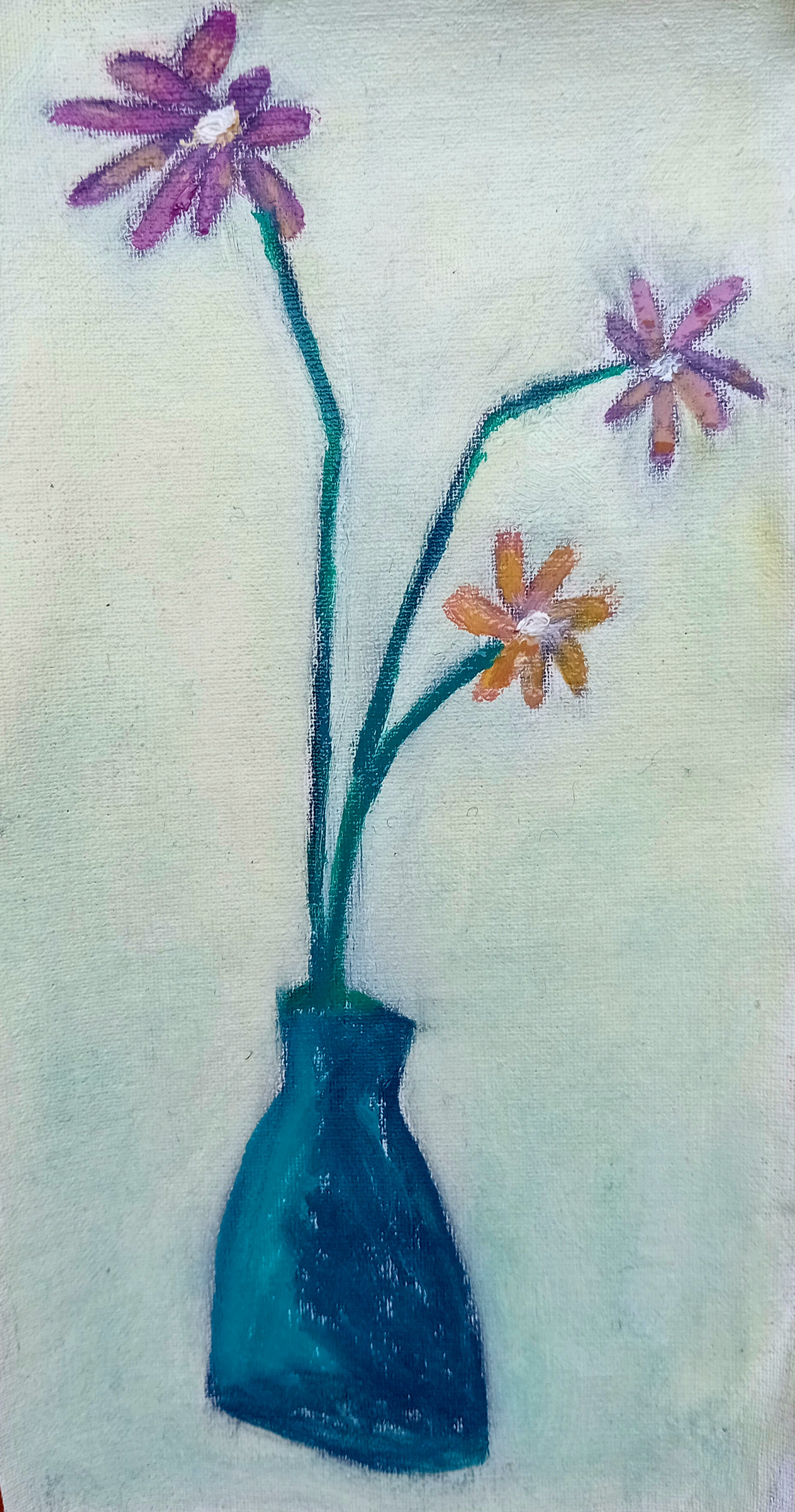 Blomsterflor eller blomster i al sin enkelthed. Olie på lærred - Lone Simonsen